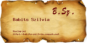 Babits Szilvia névjegykártya