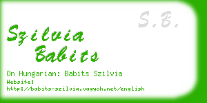 szilvia babits business card